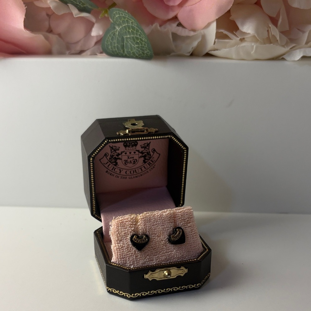 Juicy Couture Black Heart Stud Earrings